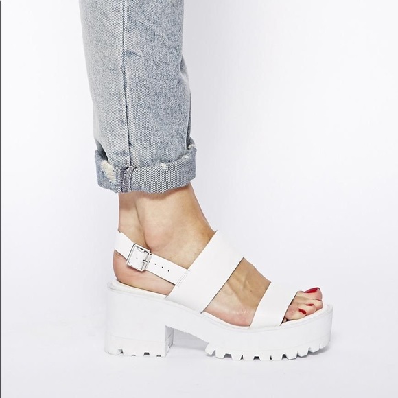 Nasty Gal Shoes - White chunky sandals